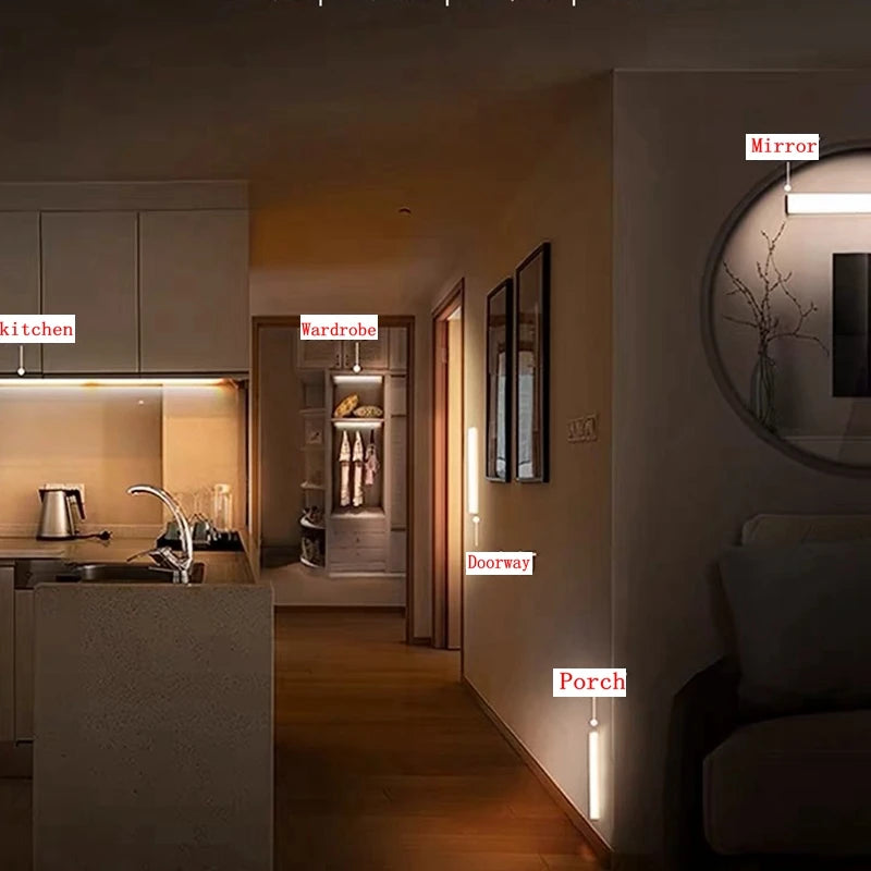 USB-C rechargeable LED motion sensor cabinet light – no wiring needed