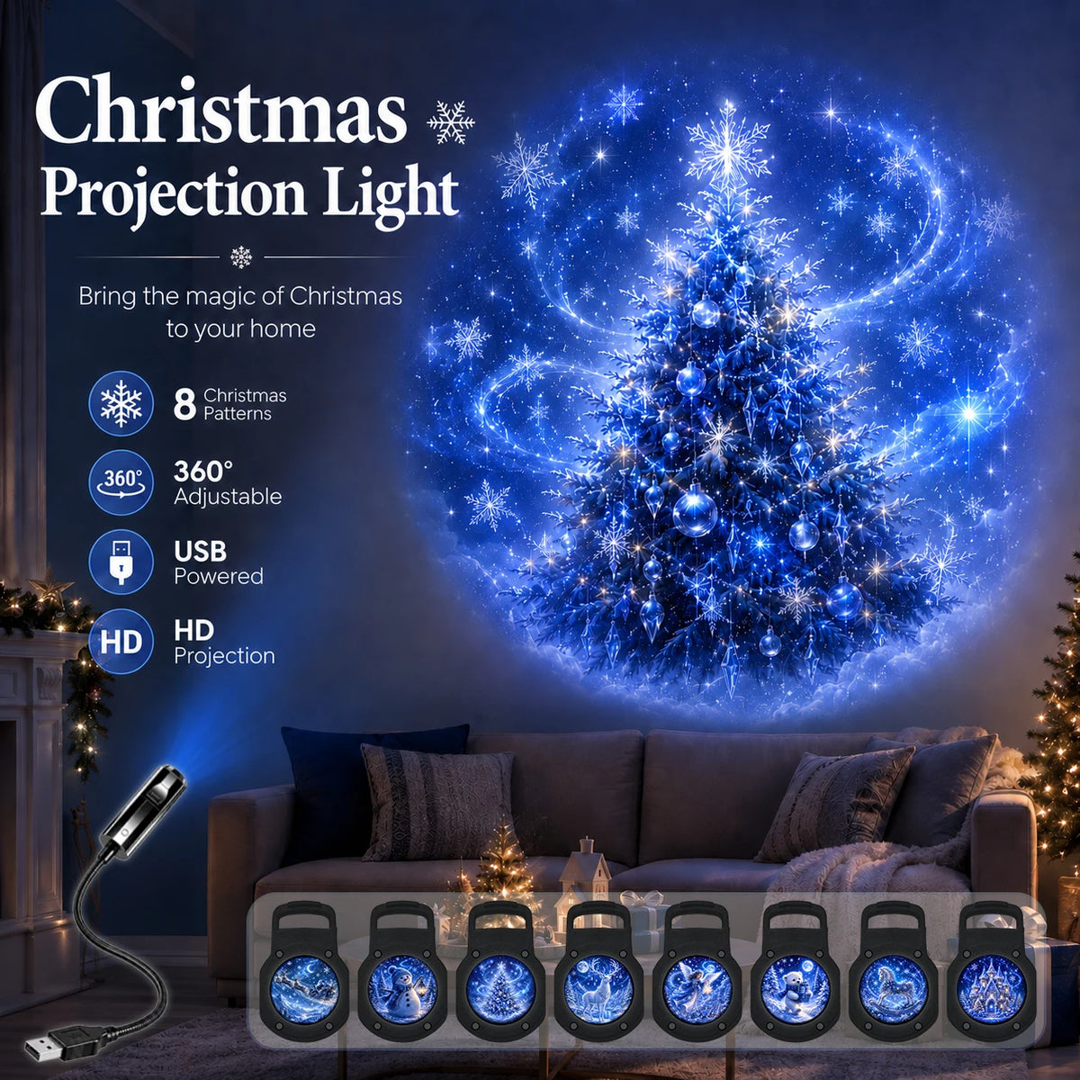 Christmas LED projector light