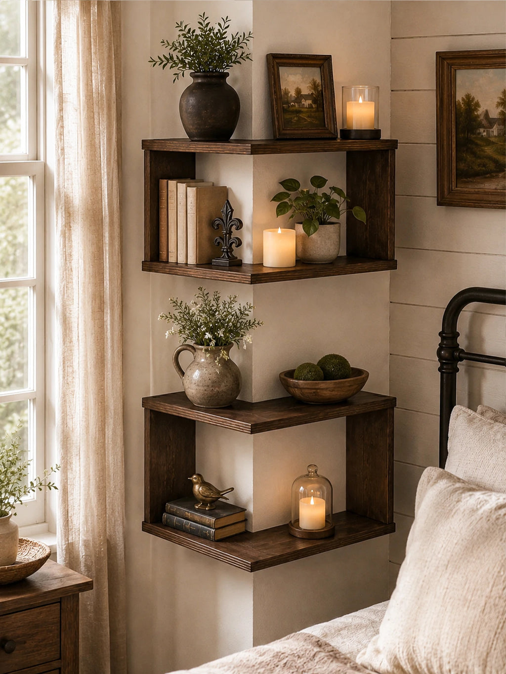 Floating wall shelves for plants and decor