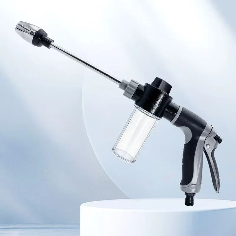 Portable high-pressure water gun for car wash and garden