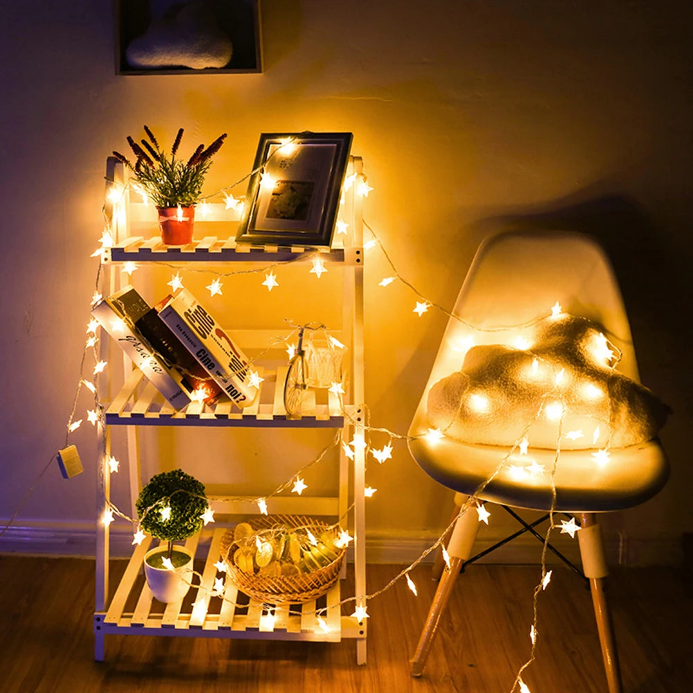 Star-shaped LED fairy lights