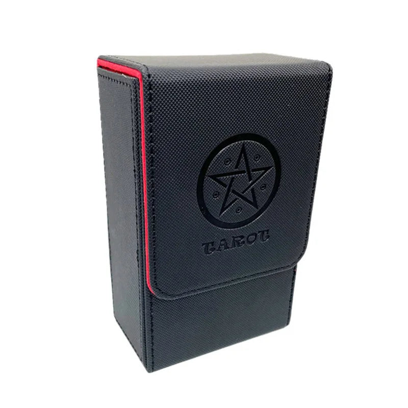 Black and red PU leather card storage box