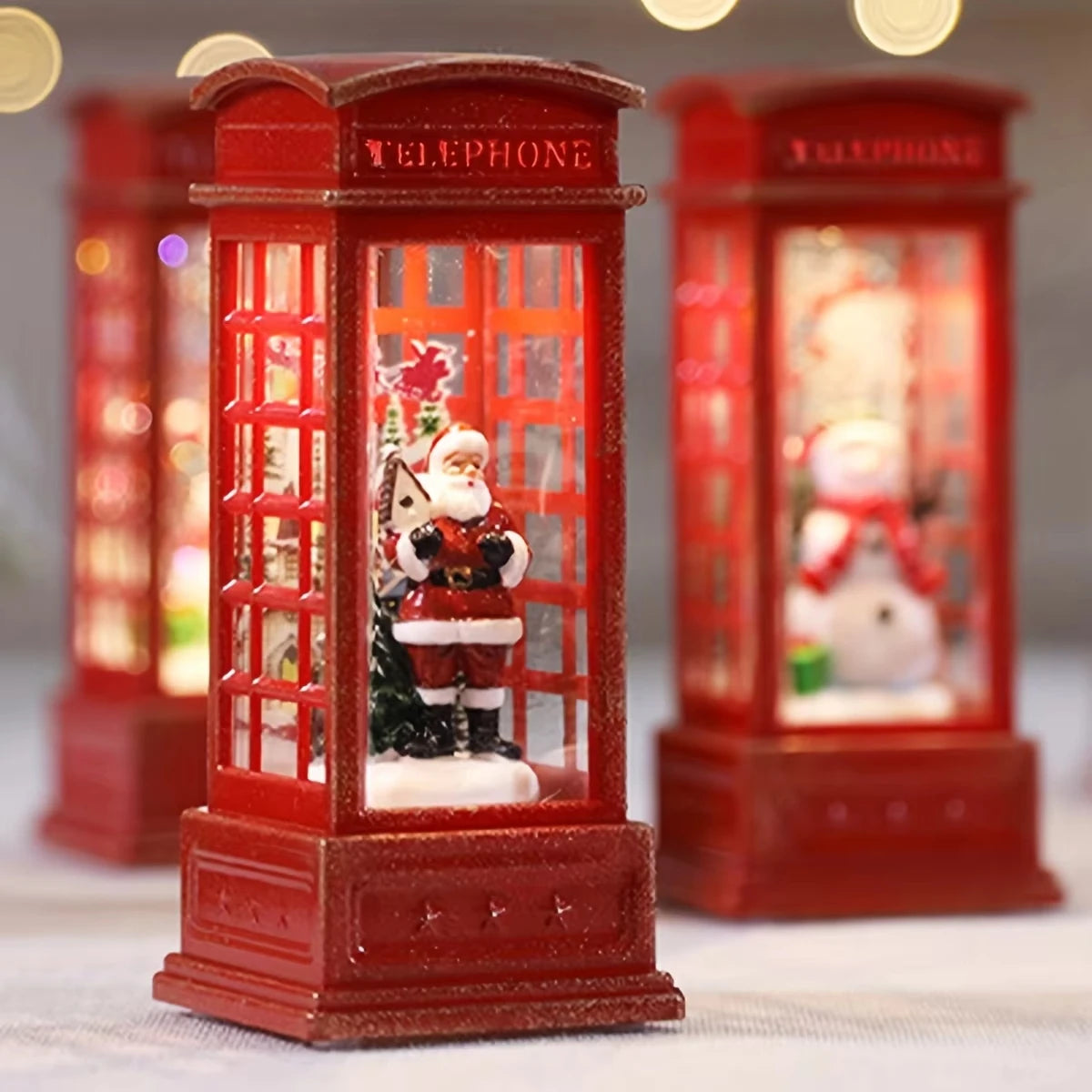 Warm white LED Christmas phone booth