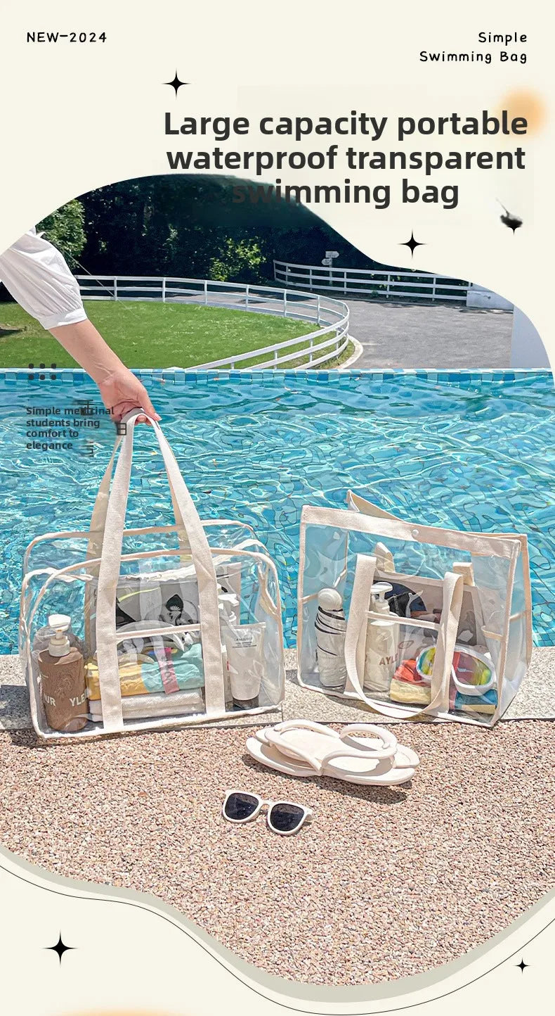 Clear PVC storage bag with handle