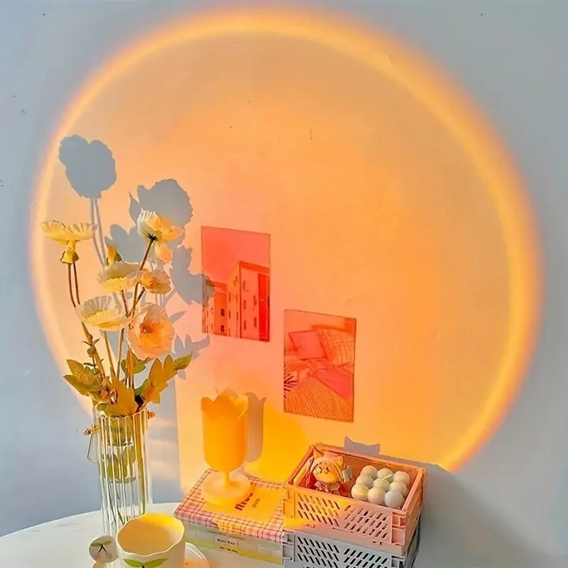 Mini USB sunset projection lamp with flexible neck