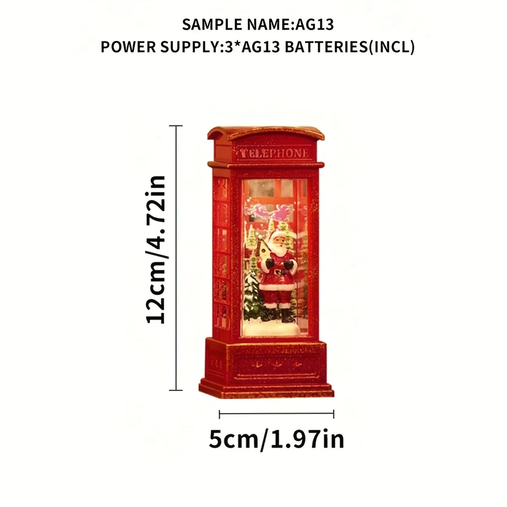 Retro telephone booth holiday decoration – about 4.7 in tall