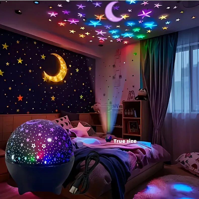 USB RGB star and moon projector lamp