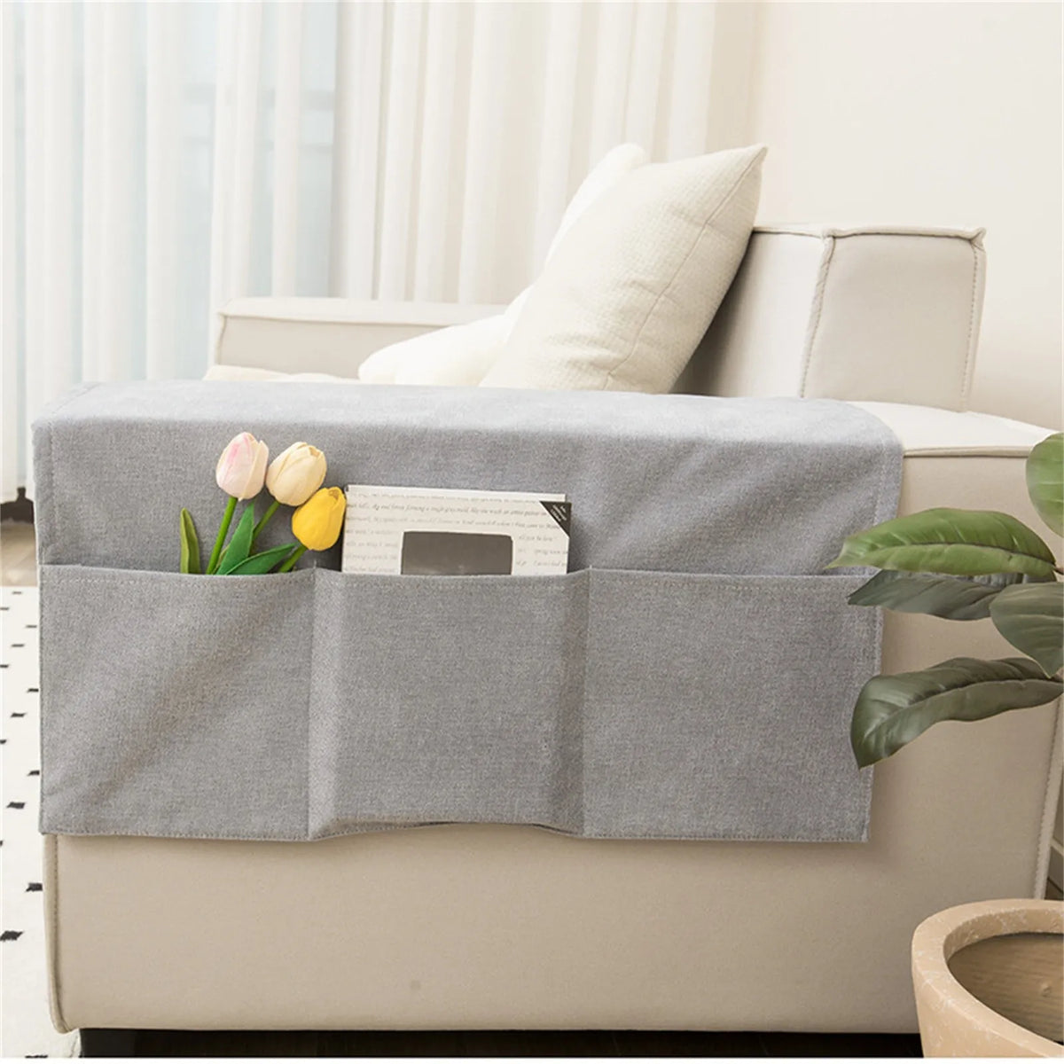 Sofa Armrest Organizer Pouch Sofa Cover Side Pockets For Storage Home Hanging Organizer Magazine Books Snacks Remote Control