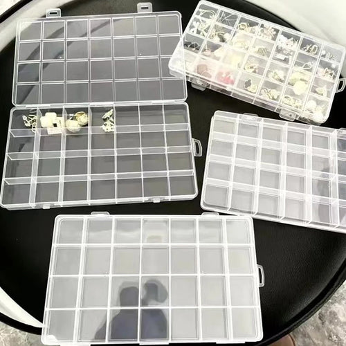 28 grid transparent organizer box for makeup and jewelry