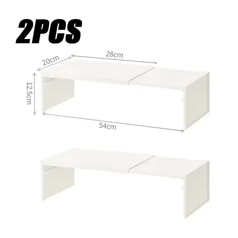 White kitchen cabinet organizer shelf, 2-pack