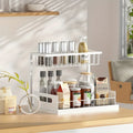 White 2-tier pull-out organizer shelf
