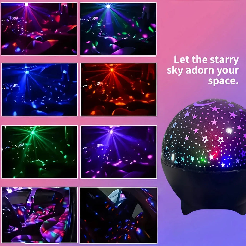Star and moon night light projector – with RGB color lighting
