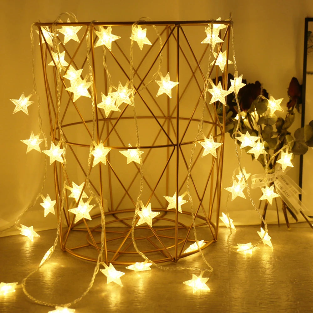 LED star fairy string lights