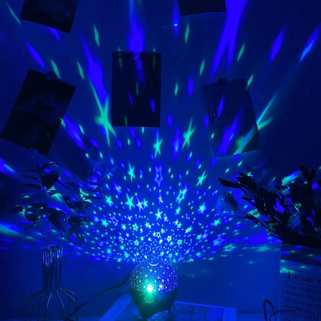 Star and moon night light projector – for bedroom ceilings and walls