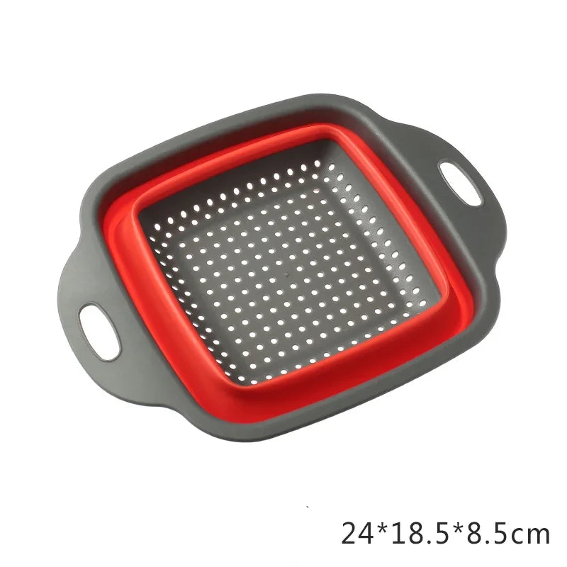 NEW Foldable Vegetable Washing Basket Vegetable Fruit Filter Portable Colander Collapsible Drainer Kitchen Accessories Gadgets