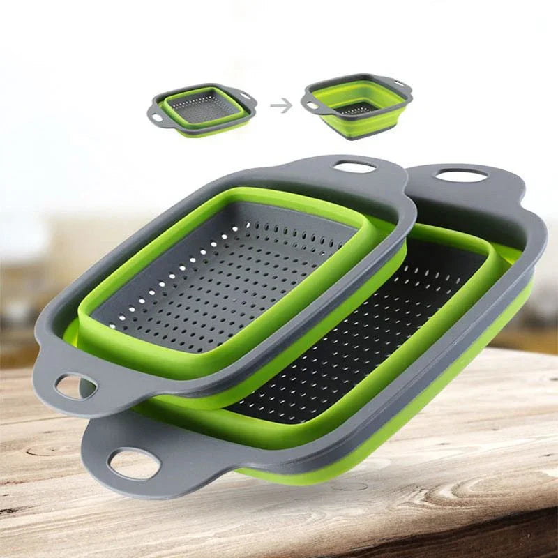 NEW Foldable Vegetable Washing Basket Vegetable Fruit Filter Portable Colander Collapsible Drainer Kitchen Accessories Gadgets