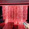 Red USB LED curtain lights with remote