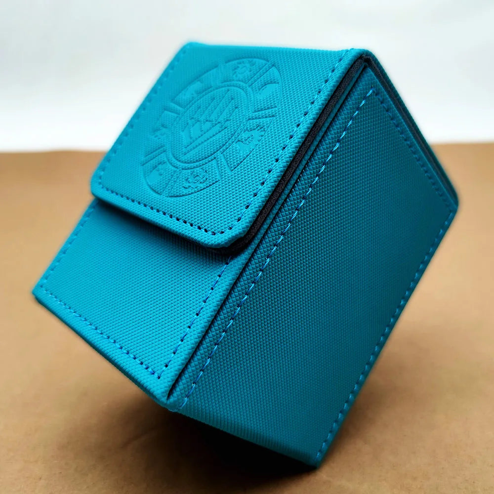 Trendy Print PU Leather Card Case  Game Card Organizer Desktop Card Storage Box Anti-lost Card Holder for Home & Travel