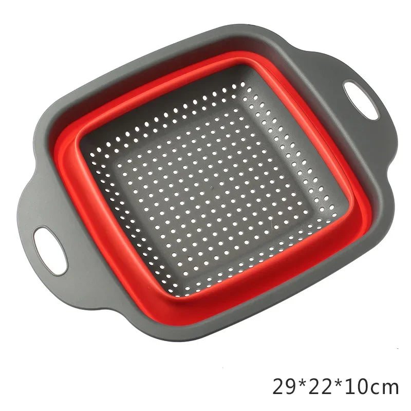 NEW Foldable Vegetable Washing Basket Vegetable Fruit Filter Portable Colander Collapsible Drainer Kitchen Accessories Gadgets
