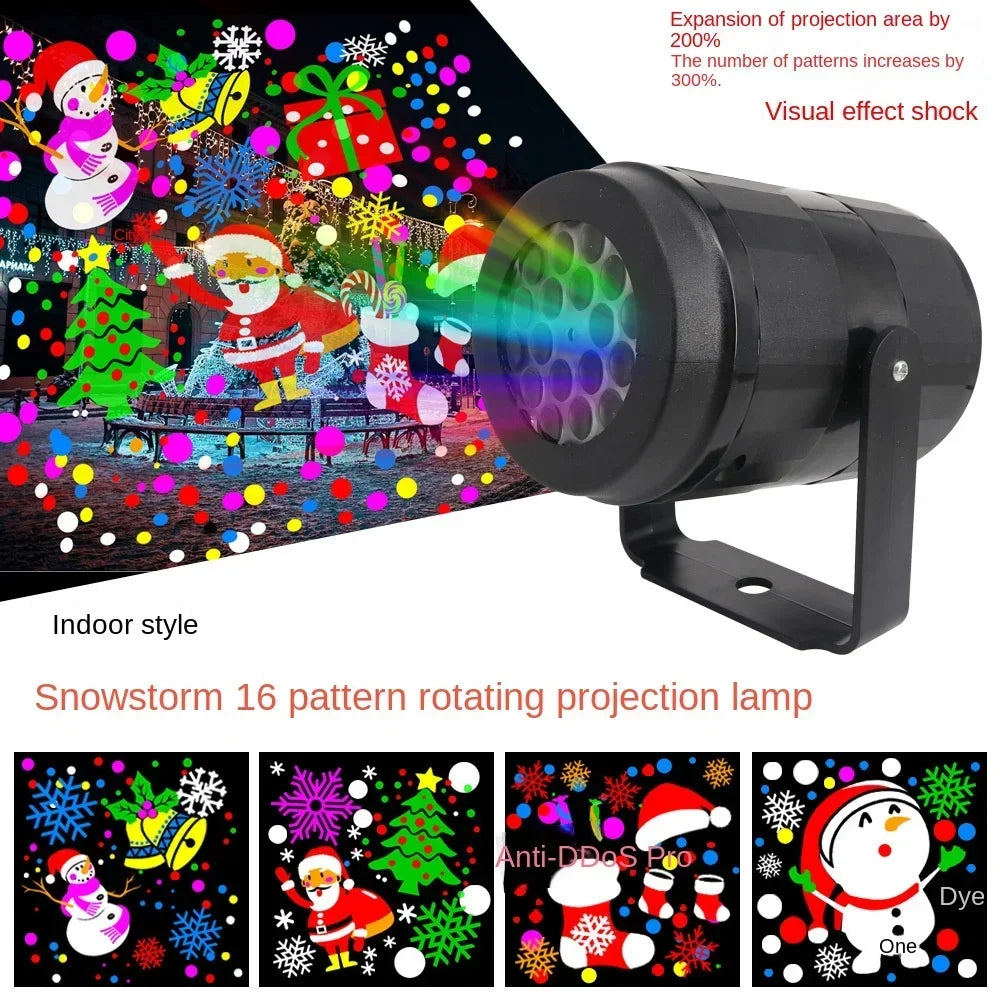 Rotating Christmas pattern projector