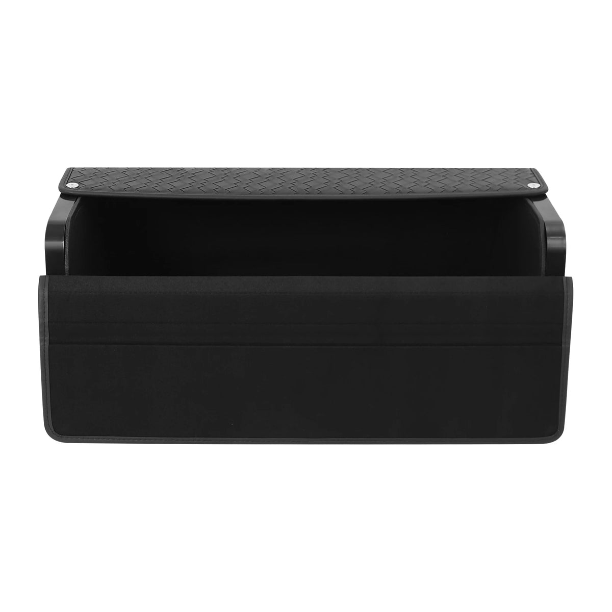 Black foldable car trunk organizer with lid