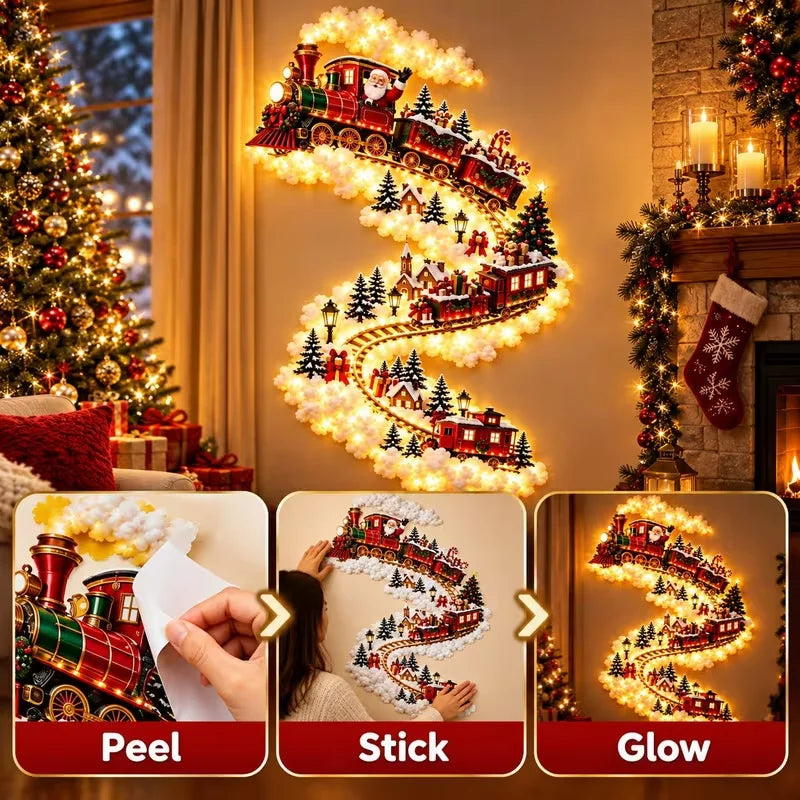 Light-up Christmas wall scene from the Magic Trail kit