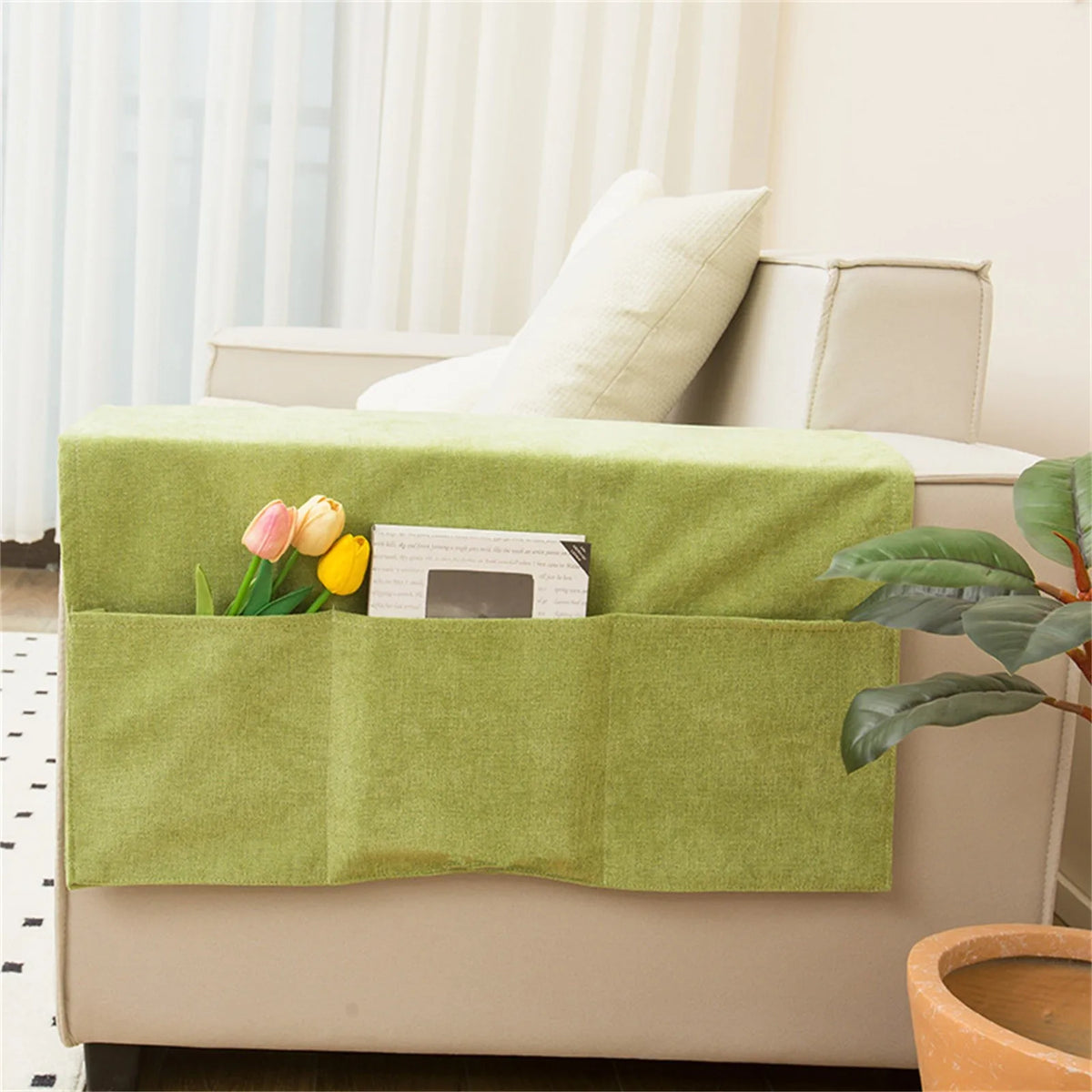 Sofa armrest organizer pouch for couch side storage