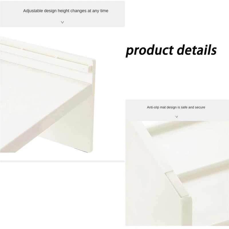 Two-level cupboard shelf – in gray or white