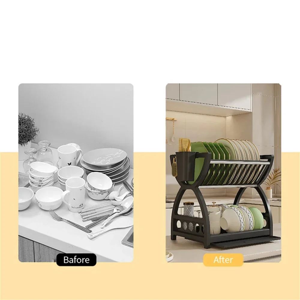 Black dish and bowl rack – for beside the sink