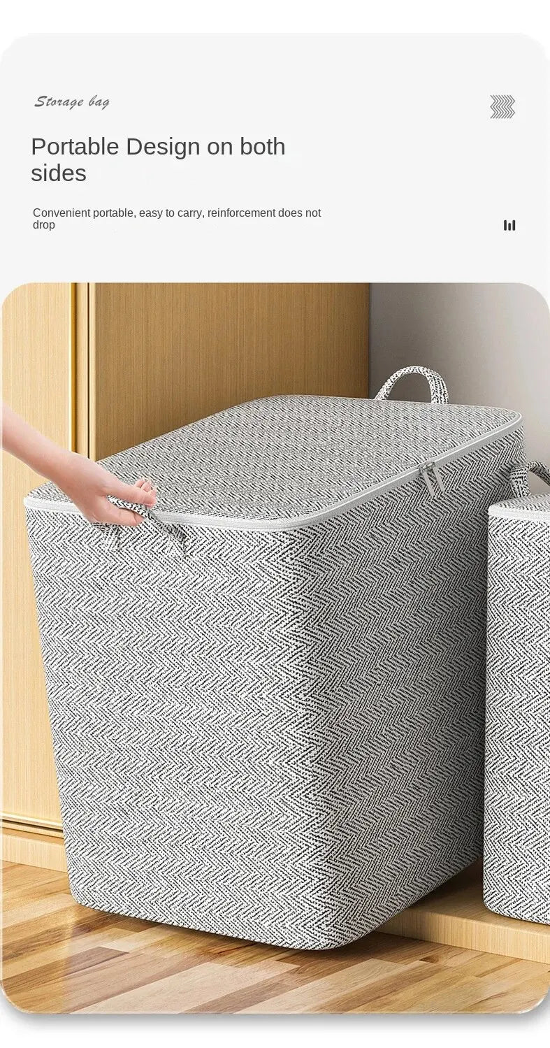 Cube-shaped non-woven storage bag with zipper