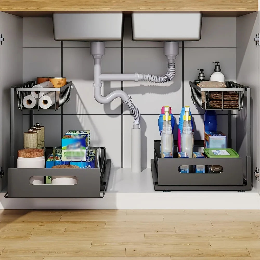 Sliding cabinet organizer – for under the sink